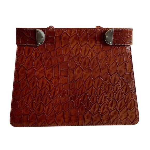 Lanvin F by Fortuna Valentino Embossed Leather Handle Bag - Picture 4 of 8